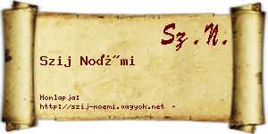 Szij Noémi névjegykártya